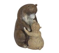 Charming Brown Mother & Baby Bear Hug Ornament - 11.5cm x 10cm (1 Pc.) - Unique Resin Decor