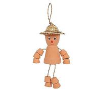 Charming Brown Terracotta Small Pot Man - 25cm x 9cm (1 Pc.) - Versatile & Unique Design, Quality Materials - Perfect for Outdoor Space