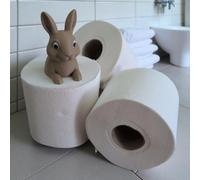 Charming Bunny Toilet Roll Topper - Fun & Whimsical Bathroom Accessory - Freestanding 3D Printed Toilet Paper Topper - Matte White Plastic - Fits Standard Rolls - Quirky Animal Gift