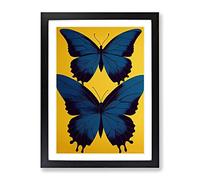 Charming Butterflies Framed Wall Art Print A2 Black