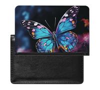 Charming Butterfly Passport Cover Family Printed Leather Passport Holder Minimalist Front Pocket Slim Travel Wallet Cover Case Lightweight Credit Card Holder for Women Men
