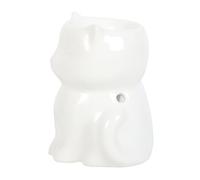 Charming Cat-Themed Oil Burner - Wax Melt & Fragrance Accessory, Perfect Cat Lover's Gift - White Ceramic Cat Decor