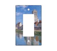 Charming Cathedral Light Switch Cover Plate/Outlet Covers, Serene Blue Reflections for Home Decor, Thermoplastic Wall Plates, Standard Size Single Rocker