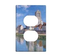 Charming Cathedral Light Switch Cover Plate/Outlet Covers, Serene Blue Reflections for Home Decor, Thermoplastic Wall Plates, Standard Size Single Duplex Outlet