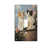 Charming Cats Light Switch Cover Plates/Outlet Covers, Colorful Kittens for Cozy Decorative, Thermoplastic Wall Plates, Standard Size Single Toggle