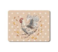 Charming Chicken Dish Drying Mats For Kitchen, Rustic Polka Dot Absorbent Rubber Drainer Rack Mat, Seasonal PU Leather Drying Pad For Coffee Bar 18x24 Inch