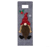 Charming Christmas Wine Bottle Cover Fun Dwarf Decor for Holiday Festivities (Red)