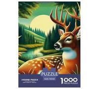Charming Deer 1000 Pieces for Adults Jigsaw Puzzles Educational Game Awesome Animals Family Puzzle Game Birthday Gifts for Decompression And Wall Decor70x50cm/1000pcs