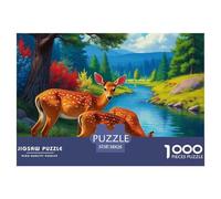 Charming Deer 1000 Pieces for Adults Jigsaw Puzzles Educational Game Awesome Animals Family Puzzle Game Birthday Gifts for Decompression And Wall Decor38x26cm/1000pcs
