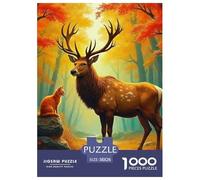 Charming Deer 1000 Pieces for Adults Jigsaw Puzzles Educational Game Awesome Animals Family Puzzle Game Birthday Gifts for Decompression And Wall Decor38x26cm/1000pcs