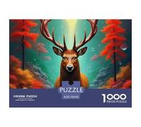 Charming Deer 1000 Pieces for Adults Jigsaw Puzzles Educational Game Awesome Animals Family Puzzle Game Birthday Gifts for Decompression And Wall Decor70x50cm/1000pcs