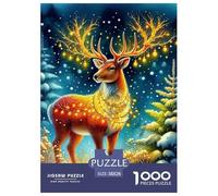 Charming Deer 1000 Pieces for Adults Jigsaw Puzzles Educational Game Awesome Animals Family Puzzle Game Birthday Gifts for Decompression And Wall Decor38x26cm/1000pcs