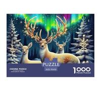 Charming Deer 1000 Pieces for Adults Jigsaw Puzzles Educational Game Challenge Toy Awesome Animals Family Puzzle Game Birthday Gifts Beautiful Decoration Puzzle70x50cm/1000pcs