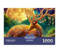 Charming Deer 1000 Pieces for Adults Jigsaw Puzzles Educational Game Challenge Toy Awesome Animals Family Puzzle Game Birthday Gifts Beautiful Decoration Puzzle70x50cm/1000pcs