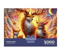 Charming Deer 1000 Pieces for Adults Jigsaw Puzzles Educational Game Challenge Toy Awesome Animals Family Puzzle Game Birthday Gifts for Decompression And Wall Decor70x50cm/1000pcs