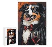 Charming Dog in Formal Attire with Wine Glass Puzzle 1000 Teile Schwer Puzzle Spielzeug Lernspiel Impossible Herausforderungsspielzeug Für Erwachsene Kinder 1000 PCS
