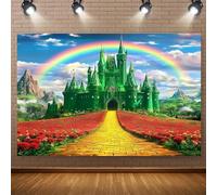 Charming emerald green castle background festive wall decoration suitable for indoor and outdoor holiday party banner
