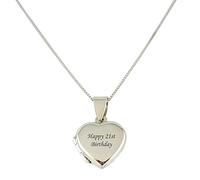 Charming Engraving Sterling Silver 21st Birthday Gift for her, Hinged Photo Locket, Engraved Happy 21st Birthday, Jewellery Gift, Opening Locket for Daughter, Sister, Friend etc… (Fltloc21)