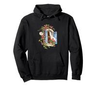 Charming European Café Window with Blue Shutters and Flowers Pullover Hoodie