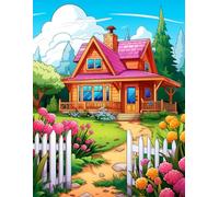 Charming Farmhouse Dreams: A 500-Page Coloring Journey of Rustic Homes and Blossoms.: Relax and unwind with pages of peaceful country homes surrounded by blossoms.