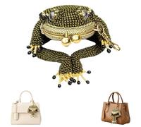 Charming Frog Coin Purse, Beaded Kiss Lock Mini Keychain Purse (1 Pcs)