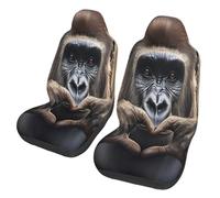 Charming gorilla love canvas Car Seat Covers Front Seats Only for Women Men Seat Covers w/Organizer Pocket for SUV Truck Sedan Cars