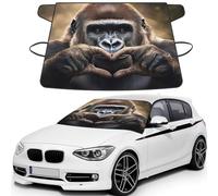 Charming Gorilla Love Canvas Print Car Windshield Cover For Ice And Snow Universal Fit For Most Cars Multifuntional Ice Protector Keep Snow Frost Off