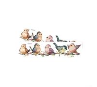 Charming Hand Drawn Nature Window Stickers Featuring Birds and Flowers Easy Application (15 * 60cm*2pcs)