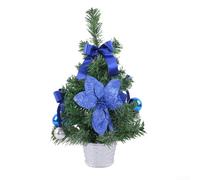 Charming Holiday Mini Christmas Tree Pot Decoration Enhance Your Festive Environment (Blue)