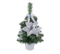 Charming Holiday Mini Christmas Tree Pot Decoration Enhance Your Festive Environment (Silver)