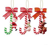 Charming Holiday Ornament Set of 3 Unique Cane Candy Designs to Celebrate the Season with Style