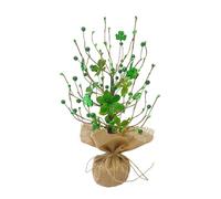 Charming Irish Rice Bead Burlap Tree Artificial Plant Patricks Day Decoration Thoughtful Present For Loved Unique Irish Festival Burlap Small Tree