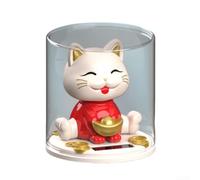 Charming Light Sensing Lucky Cat Ornament, Automatic Nodding Feature for Living Spaces, Symbolizing Joy and Wealth (B-Red)