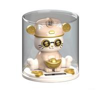 Charming Light Sensing Lucky Cat Ornament, Automatic Nodding Feature for Living Spaces, Symbolizing Joy and Wealth (A-Beige)