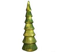 Charming Lighted Glass Christmas Tree Perfect for Holiday Centerpiece Display (E)