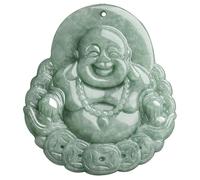 Charming Natural Green Buddha Jade Necklace - Maitreya Pendant for Love & Wealth Attraction - A Warm & Blessed Token for Life's Precious Celebrations