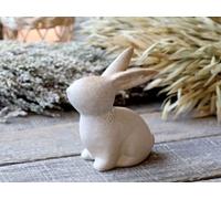 Charming Porcelain Rabbit Ornament in Latte Colour, Ideal for Home Decor, Size H9.5/L8/W4.5 cm for Animal Lovers