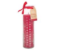 Charming Red Advent Candle: Countdown to Christmas with Delicate Vanilla Scent - Easy to Use, Traditional Charm, Long-Lasting Enjoyment