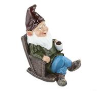 Charming Resin Gnome Rocking Chair, Perfect for Enhancing For Outdoor Aesthetics and Creating a Relaxing Ambiance