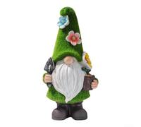 Charming Resin Gnome with Solar Light Decorative For elf for Garden and Patio Use (A)