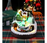 Charming Resin Rotating Train with Lights and Music for a Delightful Holiday Atmosphere (B)