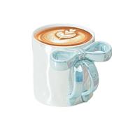 Charming Ribbon Mug,Dishwasher Safe Aesthetic Bow Handle Mug - Multipurpose Large Capacity Kitchen Drinkware Accessories for Orange Juice Latte