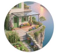 Charming Rural Scenery 1000 Pieces for Kids, Round Jigsaw Puzzles, Unique Challenging Stress Reliver Family Educational Games 1000pcs (67.5x67.5cm)
