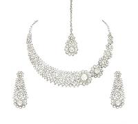 Charming Silver Plated Alloy Choker Necklace Set For Women By Indian Collectible