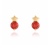 Charming Smooth Inlay Round Cubic Zirconia Lucky Star Small Stud Earrings