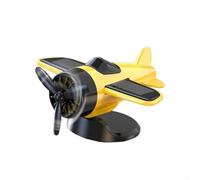 Charming Solar Rotating Airplane for Cars Unique Decoration to Spark Conversations (Yellow)