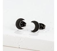 Charming Stainless Steel Round Earrings with 18K Gold Plating Simple and Stylish Jewelry Piece (7 and 7 Black)
