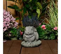 Charming Stone Cast Rabbit Planter For Flowers Or Herbs