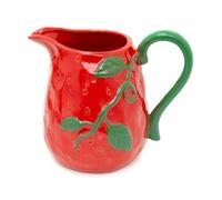 Charming Strawberry Jug Vase | Ceramic Decorative Pitcher for Flowers or Summery Decor - 16cm