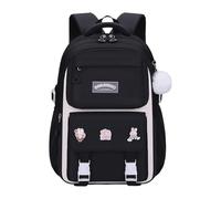 Charming, stylish Kawaii backpack with playful prints for children's backpacks girls (black, 47 x 33 x 19)